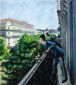 Un balcon, boulevard Haussmann (d‘après Caillebotte et Jeff Koons) - pastel sur papier - 21x24cm - 2 sur 10 - 2014